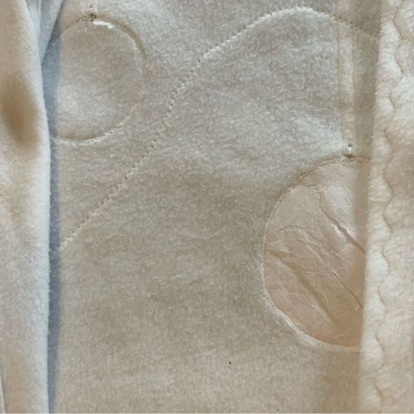 Hand Sewn Christmas Holiday Sequin Bead Ornament Gold Ribbon Fleece Jacket Top - Picture 12 of 16